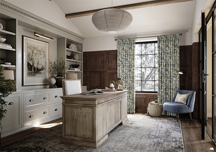 Paradise, Saxon Blue - Made to Measure Curtains - Image 7